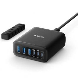 Anker Multi Device fast charger(112W, 3 USB A PORT + 3 USB C PORT, GaN) Black