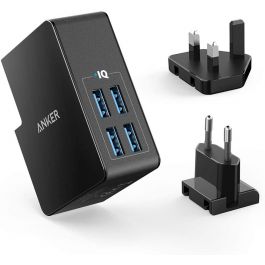 PowerPort 4 Lite EU/ES/FR/ES + UK plug Black in Offline Packaging V3