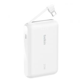 BELKIN - POWERBANK - 10K - WITH INTERGRATED USB-C CABLE - WHITE