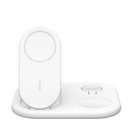 BELKIN - WIRELESS CHARGER - QI2 - 3IN1 MAGNETIC FOLDABLE CHARGER - 15W - WHITE