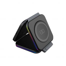 BAYKRON Premium Trio Folding Charger 3-in-1 Magnetic Wireless Charging , Black