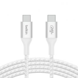 BELKIN - CABLE - C TO C - BRAIDED - 240W - 1M - WHITE