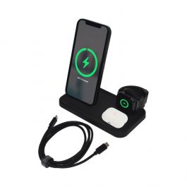 Dviced 3-in-1 magnetic wireless stand w cable - Black