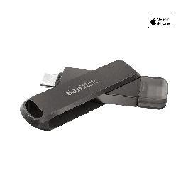 SanDisk iXpand Flash Drive Luxe 128GB - USB-C + Lightning - for iPhone, iPad, Mac, USB Type-C devices including Android