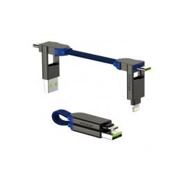 Rolling Square inCharge X 100W Swiss Made Charging Cable - Sapphire Blue