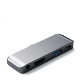 Satechi - Hub - Type-C Mobile Pro Hub for iPad and Type-C Smartphones and Tablets - Space Gray