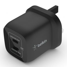 Belkin - Wall Charger - 45W Dual Usb-C Gan With Pps - C1=45 - C1+C2=25+20 - Black