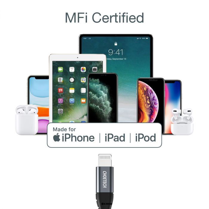 Choetech USB-C to Lightning Cable 1.2M - apple certified