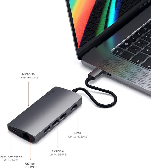 6-in-1 USB-C Slim Multiport Adapter With 4K HDMI, Ethernet