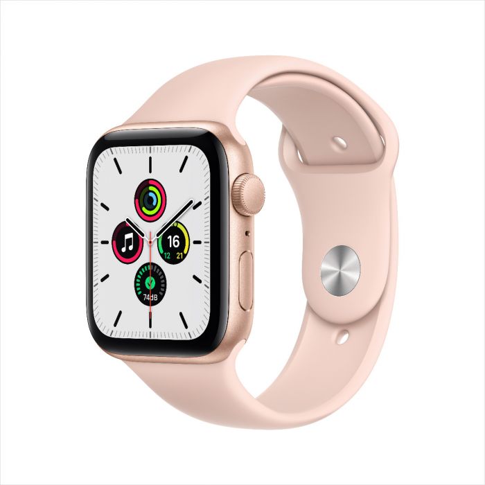 Buy Apple Watch SE GPS 44mm Gold Aluminium Case with Pink Sand Sport Band iSTYLE Apple UAE