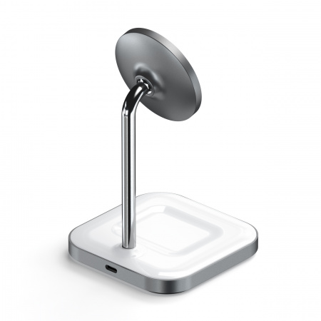 Buy Satechi - Magnetic 2-in-1 Wireless Charging Stand Space Gray at Best Price Online | iSTYLE Apple UAE - iSTYLE Apple UAE