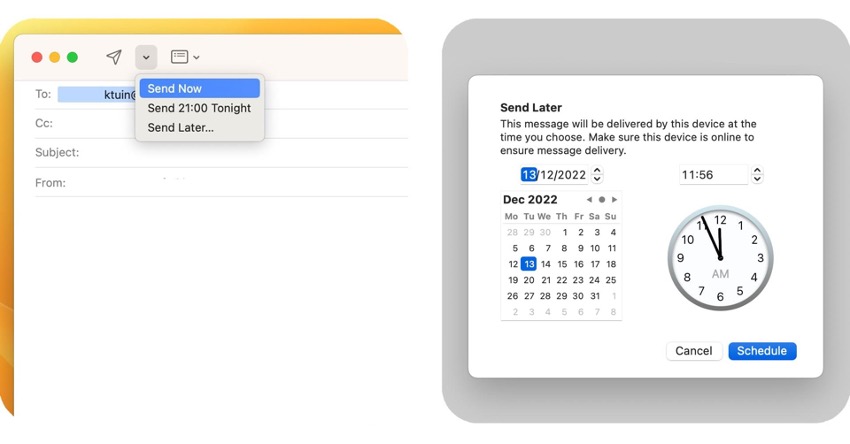 How to schedule an email on Mac?